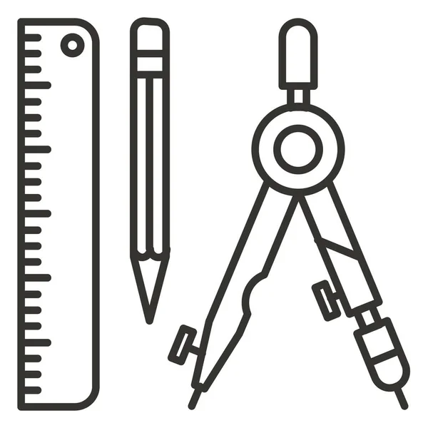 Compasses Education Office Icon Outline Style — Stock Vector