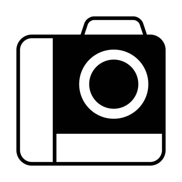 Camera Geheugen Foto Pictogram Solid Stijl — Stockvector