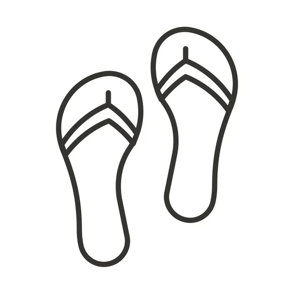 Troca Praia Flip Flops Ícone Estilo Esboço — Vetor de Stock