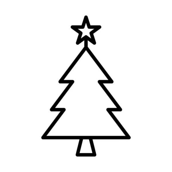 Natale Vacanza Stella Icona Stile Outline — Vettoriale Stock