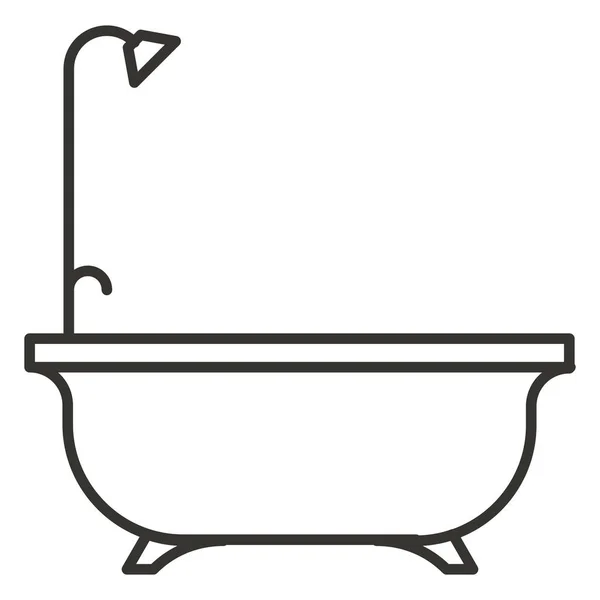 洗浴浴室图标的轮廓风格 — 图库矢量图片