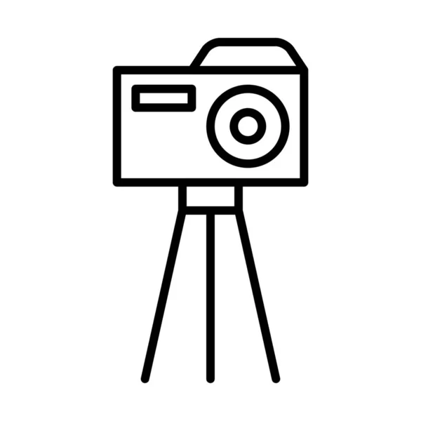 Cámara Foto Fotografía Icono Estilo Esquema — Vector de stock