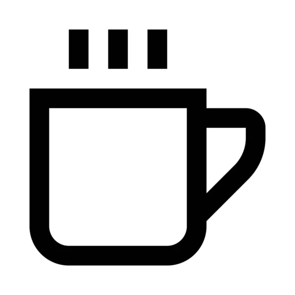 Πρωινό Καφέ Καφέ Εικονίδιο Στο Περίγραμμα Στυλ — Διανυσματικό Αρχείο