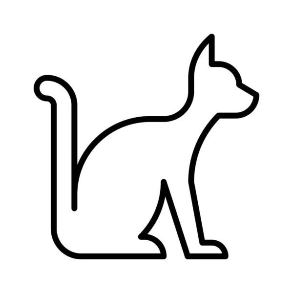 Zwierząt Kot Twarz Ikona Zarysie Stylu — Wektor stockowy