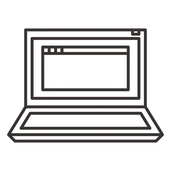 Desktop Laptop Monitor Icon Outline Style — Stock Vector