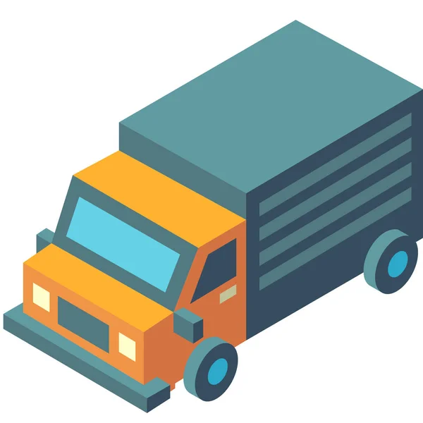 Ікона Доставки Ізометричної Вантажівки Ізометричному Стилі — стоковий вектор
