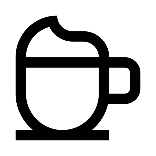 アウトラインスタイルのコーヒーショップカップアイコン — ストックベクタ