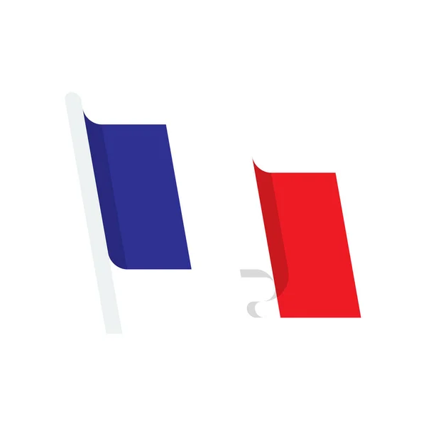 Francouzská Vlajka Země Stylu Vyplněného Osnovy — Stockový vektor