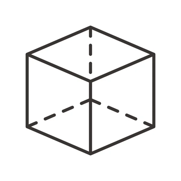 Εικόνα Σχεδίασης Κύβου Κουτιού Στυλ Περίγραμμα — Διανυσματικό Αρχείο