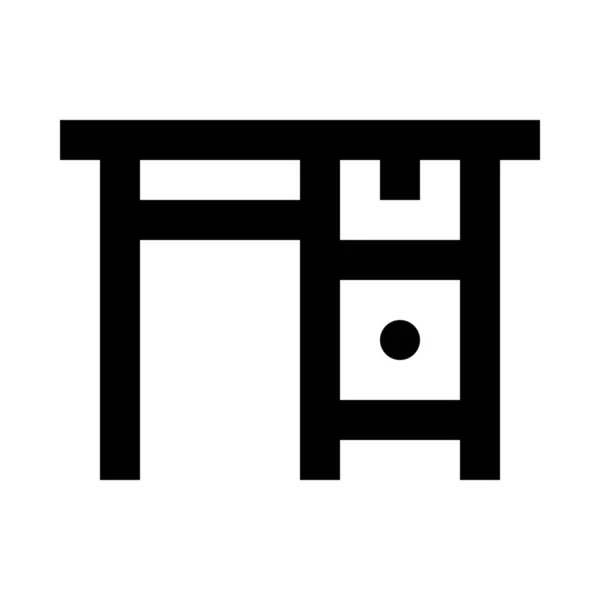 Іконка Інтер Єру Настільних Меблів Стилі Контур — стоковий вектор
