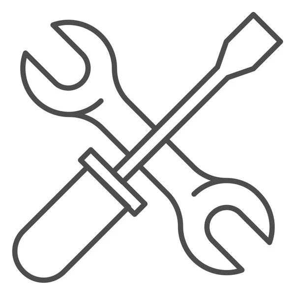 Geräte Schraubenzieher Werkzeug Symbol Outline Stil — Stockvektor