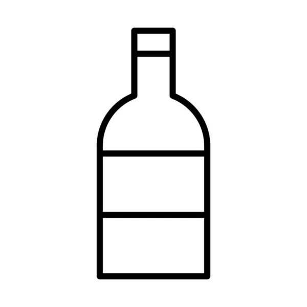 Icono Botella Bebida Alcohólica Estilo Esquema — Archivo Imágenes Vectoriales