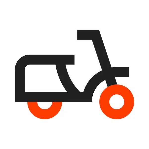 Ícone Scooter Entrega Bicicleta Estilo Esboço —  Vetores de Stock