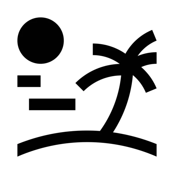 Ikona Palmy Plaży — Wektor stockowy
