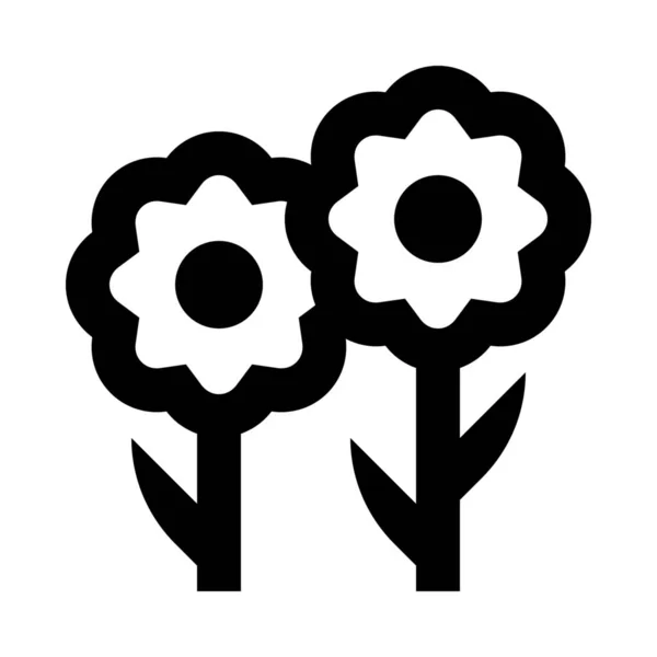 Brotes Flores Icono Flores Estilo Esquema — Vector de stock