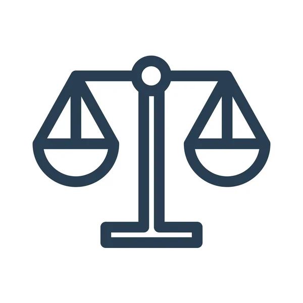 Corte Giustizia Libra Icona Stile Outline — Vettoriale Stock