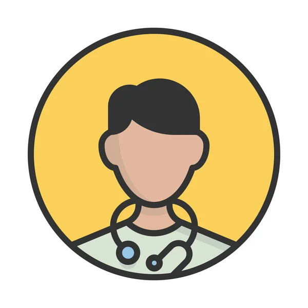 Account Avatar Doctor Icon Filled Outline Style — 스톡 벡터