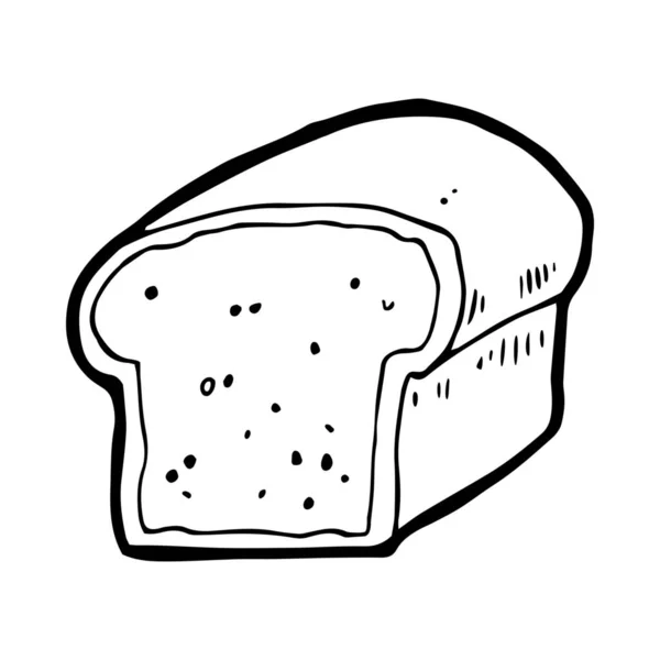 Panadería Pan Desayuno Icono Estilo Handdrawn — Vector de stock