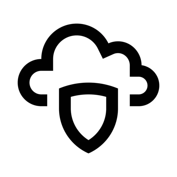Sicherheitssymbol Für Cloud Schutz Der Kategorie Infrastruktur — Stockvektor