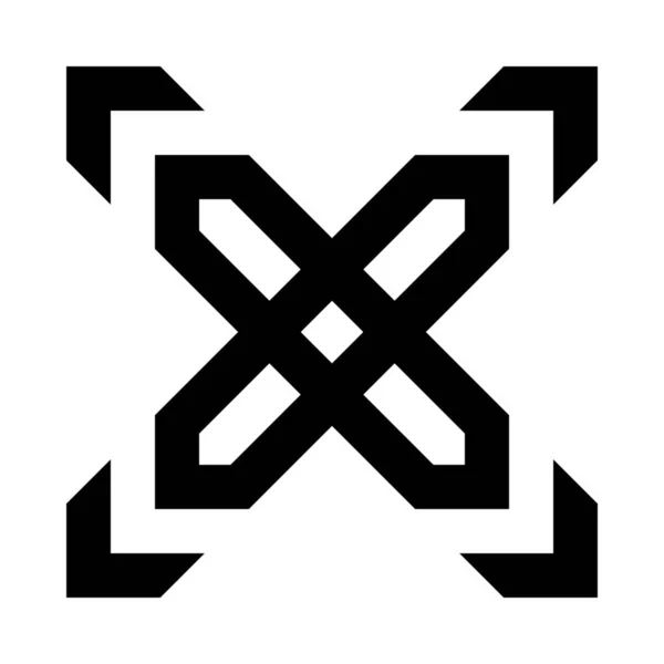 Abstraktní Ikona Křížového Obrázku — Stockový vektor