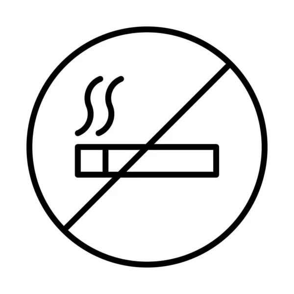 Zigarette Verboten Nichtraucher Symbol Outline Stil — Stockvektor