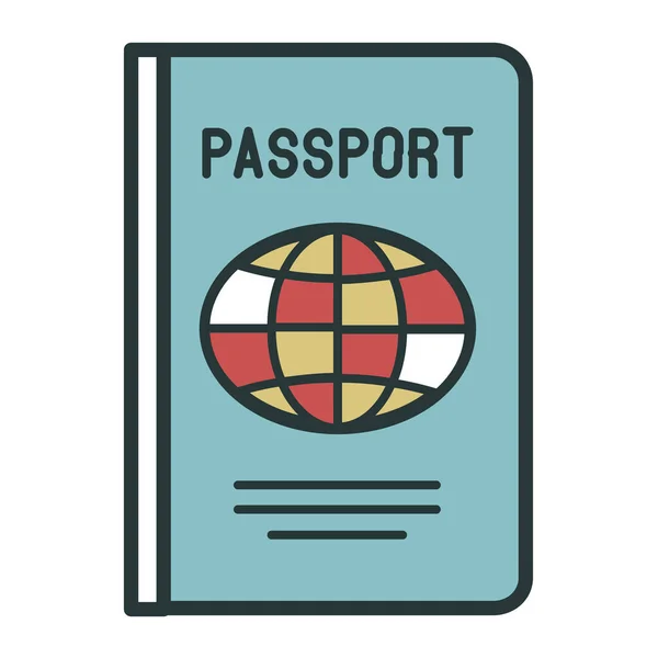 Dokument Identyfikacyjny Ikona Paszportu Zarysie — Wektor stockowy