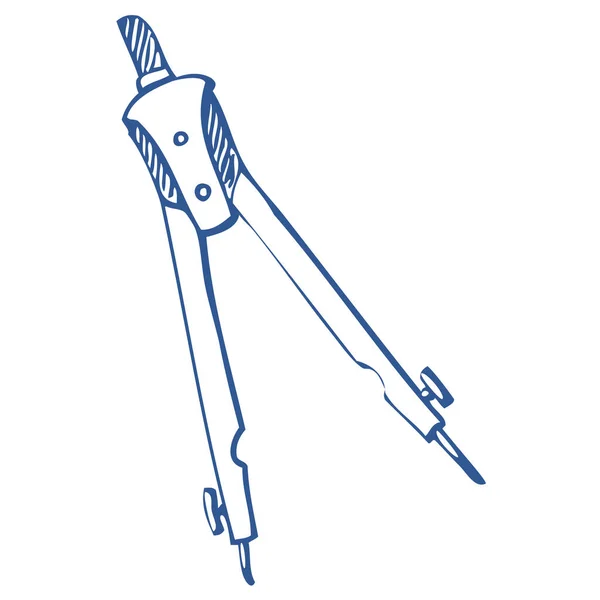 Kompas Beschrijvende Geometrie Verdelers Icoon Handgetekende Stijl — Stockvector
