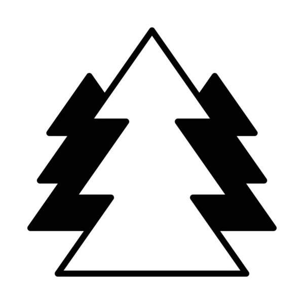 Χριστούγεννα Δάσος Φύση Εικονίδιο Στερεό Στυλ — Διανυσματικό Αρχείο