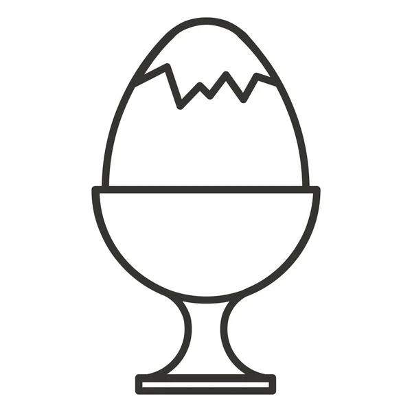 Huevos Desayuno Icono Estilo Esquema — Vector de stock