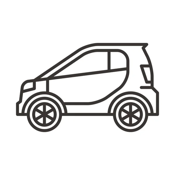 Auto Mini Coche Icono Carretera Estilo Esquema — Vector de stock