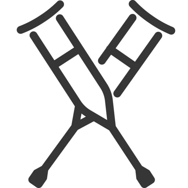 Walking Sticks Orthopedics Icon — Stock Vector