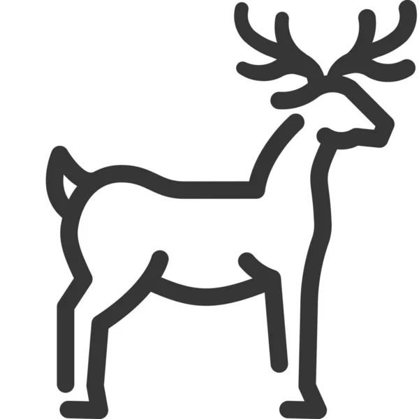 Venado Animal Bosque Icono — Archivo Imágenes Vectoriales