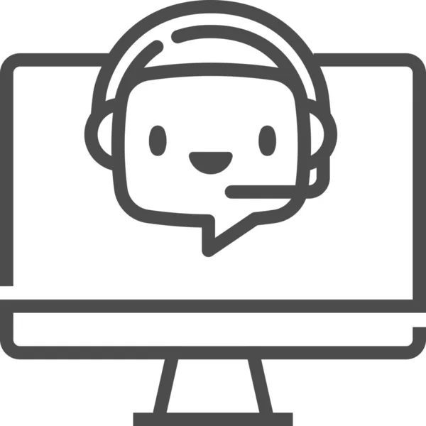 Chat Bot Icono Mensaje Ordenador — Vector de stock