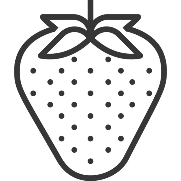 Fragola Frutta Dolce Icona — Vettoriale Stock