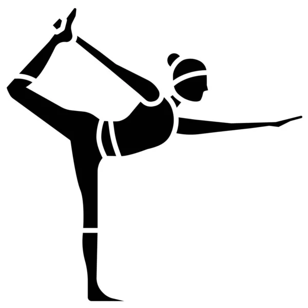 Asana Balance Tänzer Ikone Soliden Stil — Stockvektor
