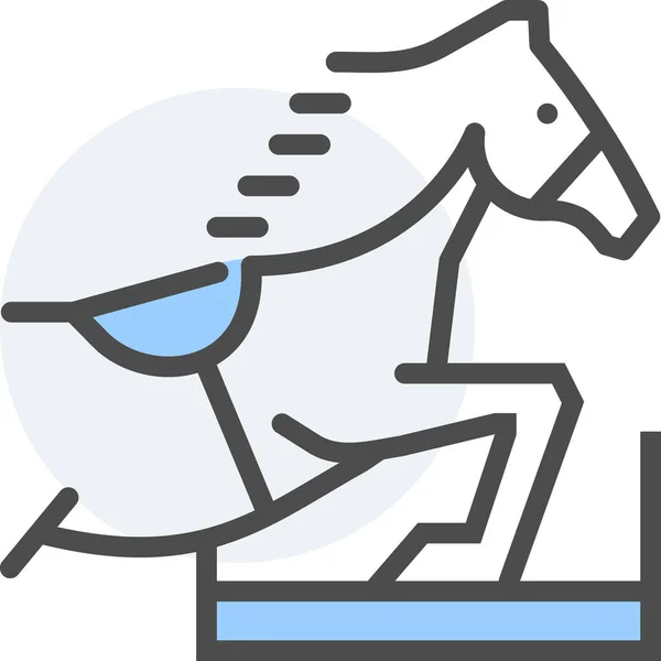 Икона Конной Лошади Стиле Заполненный Контур — стоковый вектор