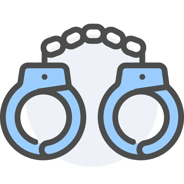 锁链犯罪手铐图标在法律和法律事务类别 — 图库矢量图片