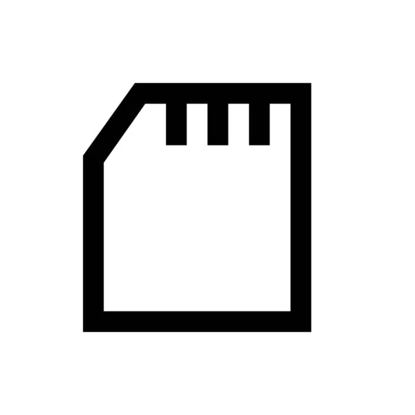 Ícone Dispositivo Chip Cartão Estilo Esboço — Vetor de Stock