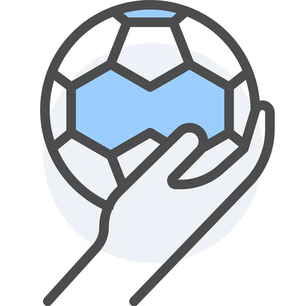 Jeu Handball Icône Intérieure Dans Style Contour Rempli — Image vectorielle