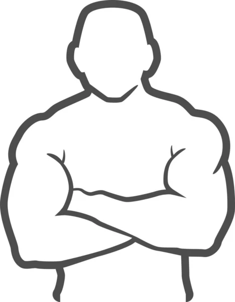 Armbody Bodybuilding Ikone Outline Stil — Stockvektor