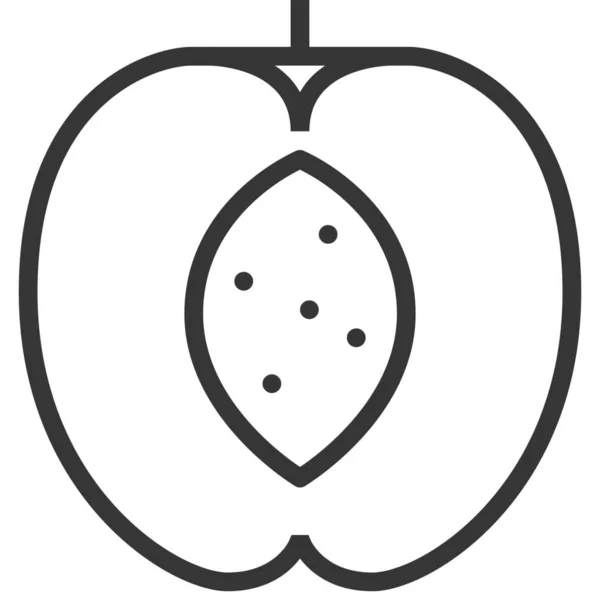 Pfirsichfrucht Süßes Symbol — Stockvektor