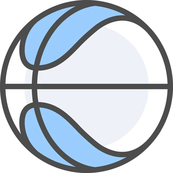 Míč Basketbal Hra Ikona Vyplněném Stylu Osnovy — Stockový vektor