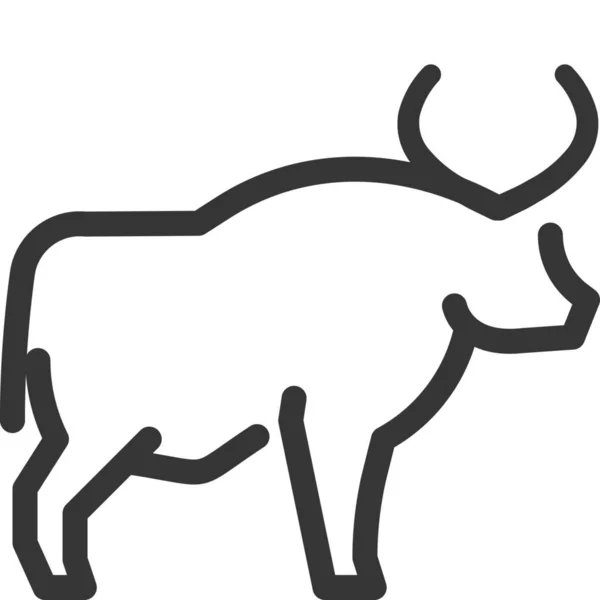 Koe Bos Pictogram — Stockvector