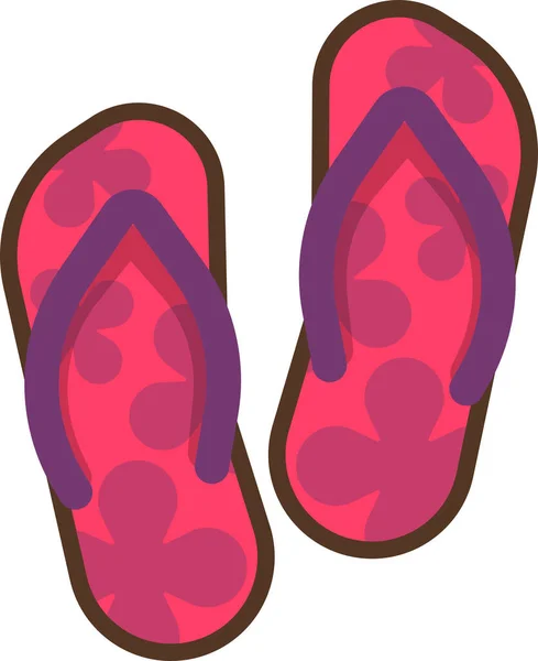 Beach Flipflop Sandals Icon Filled Outline Style — Stock Vector