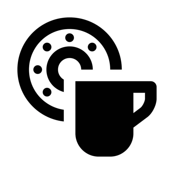 Desayuno Café Postre Icono — Vector de stock