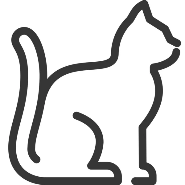 Ícone Floresta Animal Gato — Vetor de Stock