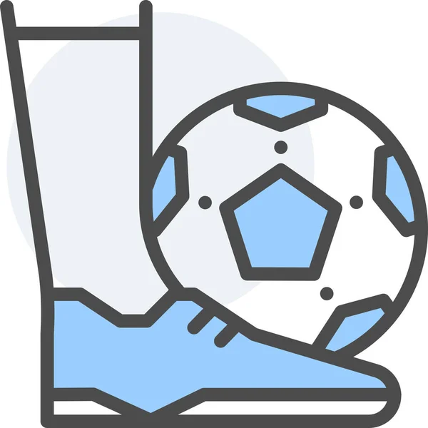 Bal Voetbal Futsal Pictogram Gevulde Omtrek Stijl — Stockvector