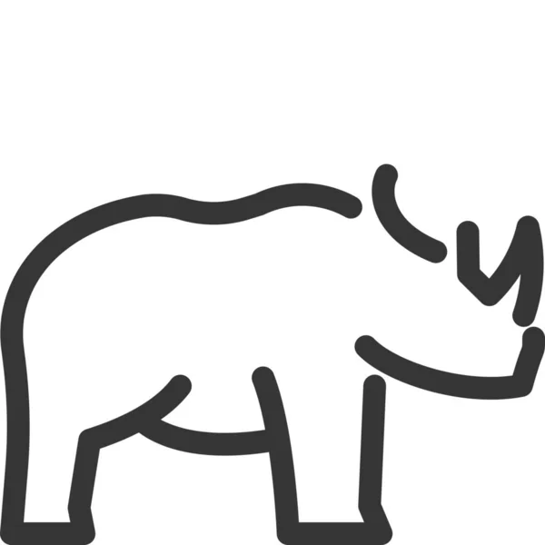 Neushoorn Dier Bos Pictogram — Stockvector