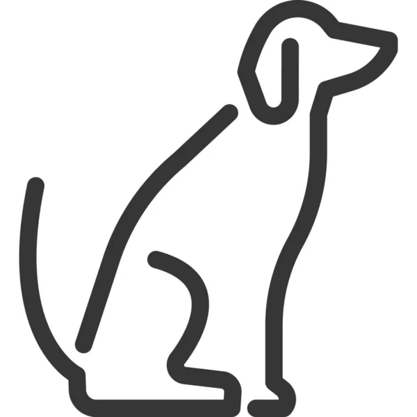 Hond Dier Bos Pictogram — Stockvector