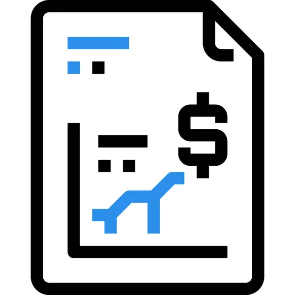 Icône Document Affaires Bancaire Dans Style Outline — Image vectorielle